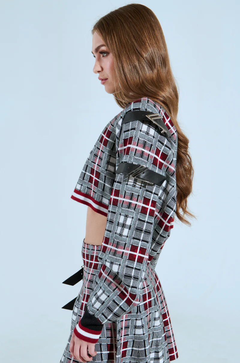 ALL EYES ON ME MOCK NECK BUCKLE SLEEVE DETAIL SWEATER - Image 2