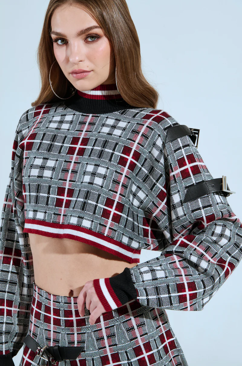 ALL EYES ON ME MOCK NECK BUCKLE SLEEVE DETAIL SWEATER - Image 8