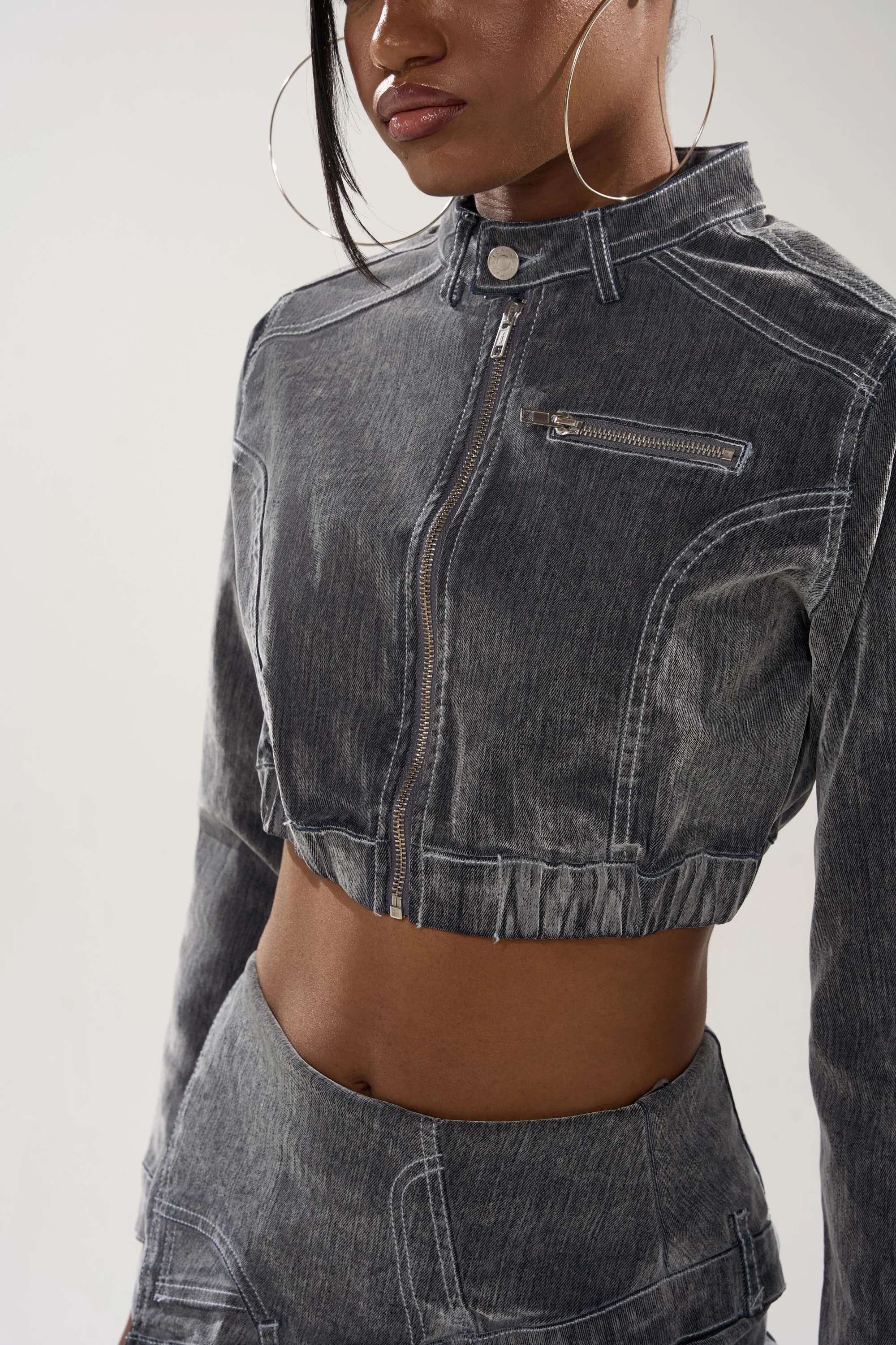 ALL FOR LOVE VELVET DENIM MOTO - Image 11