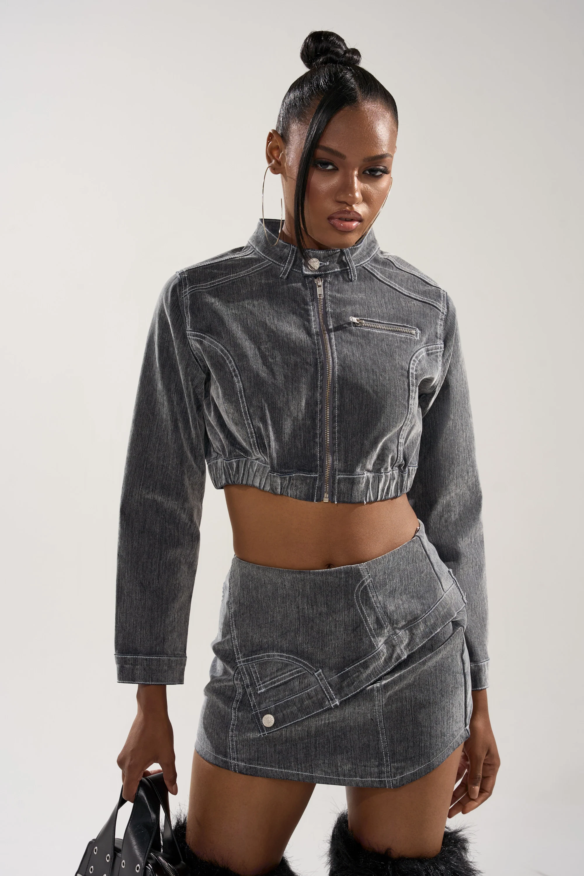 ALL FOR LOVE VELVET DENIM MOTO - Image 6