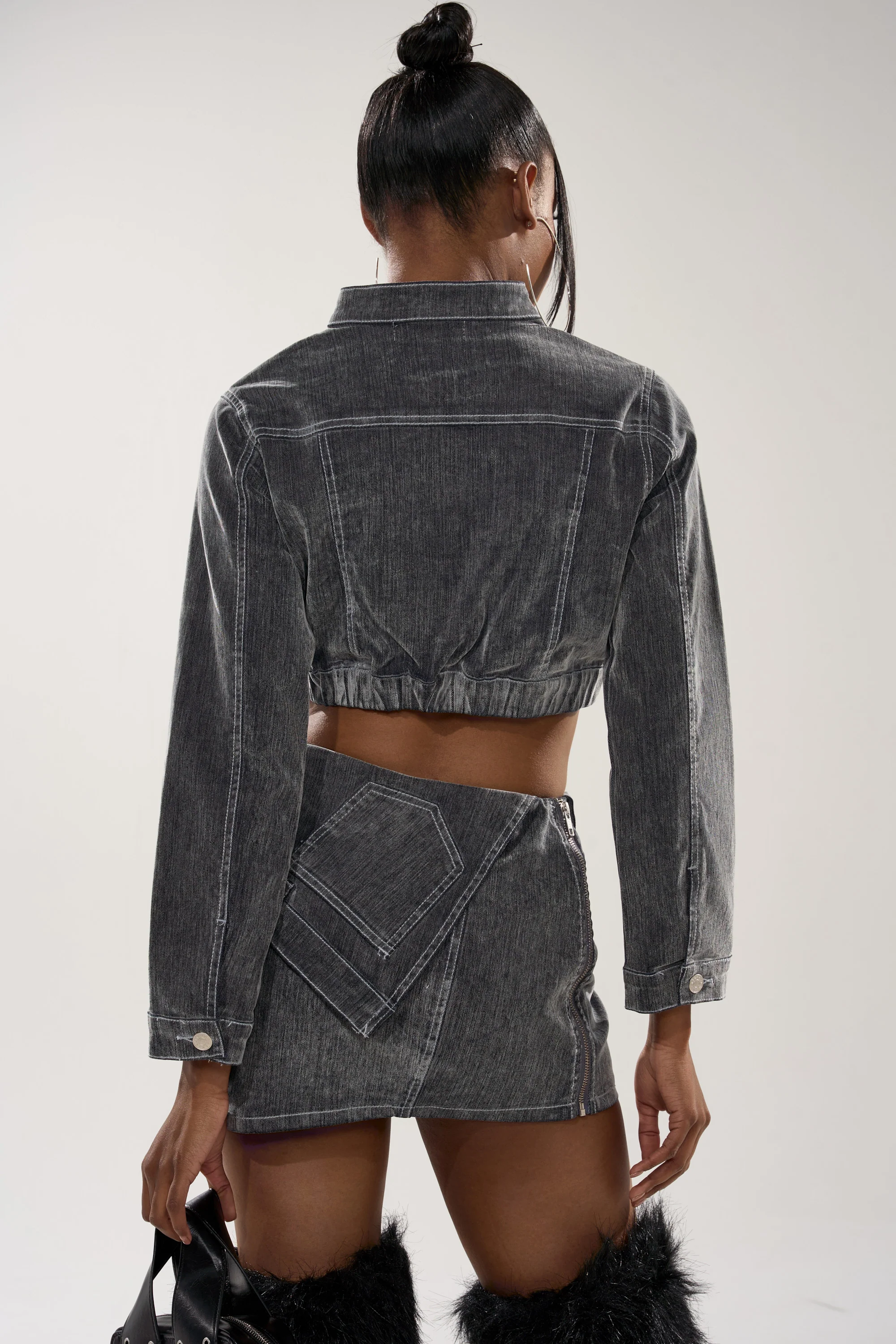 ALL FOR LOVE VELVET DENIM MOTO - Image 8