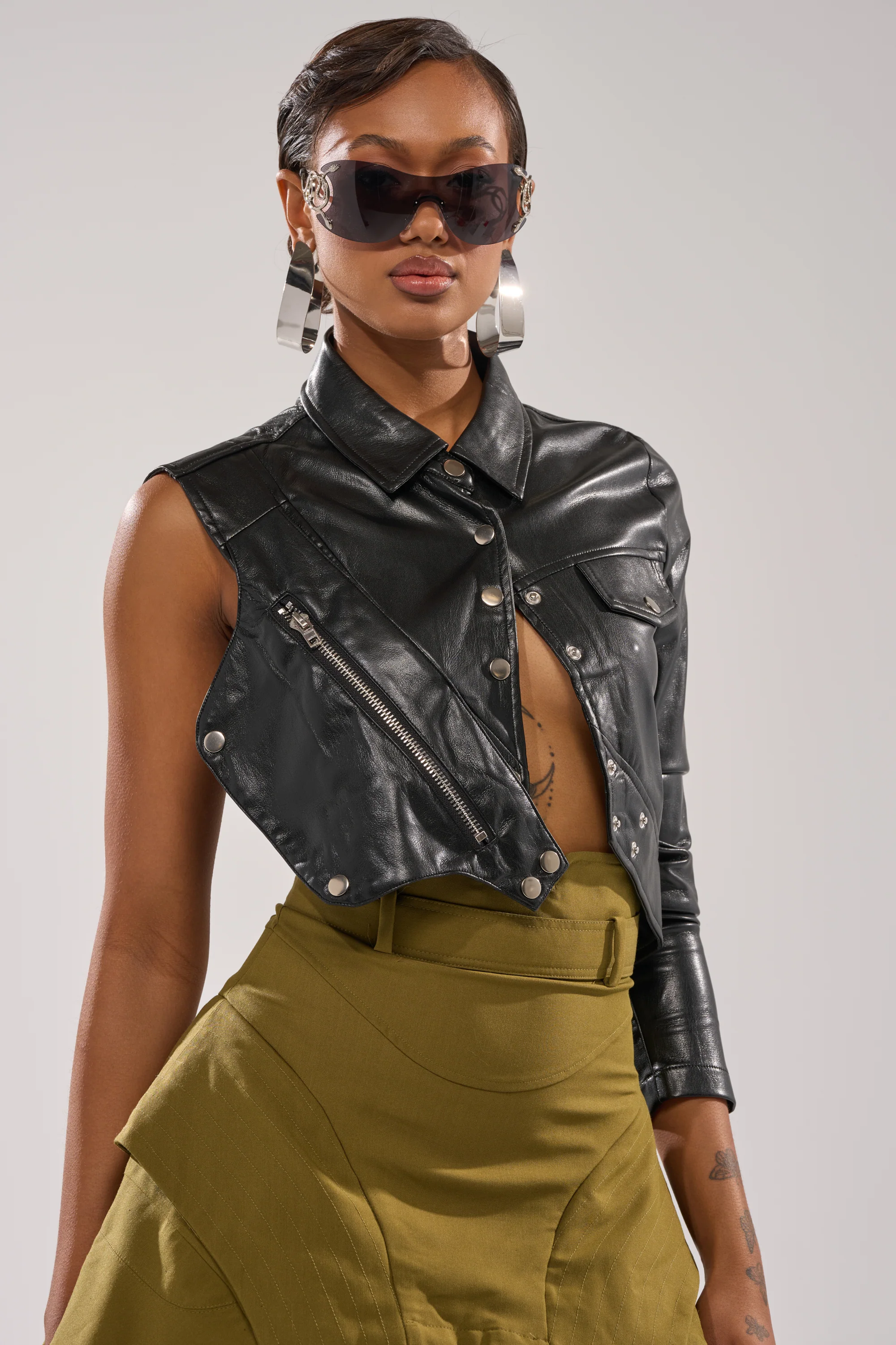 ALL FOR ME FAUX LEATHER BLOUSE - Image 2