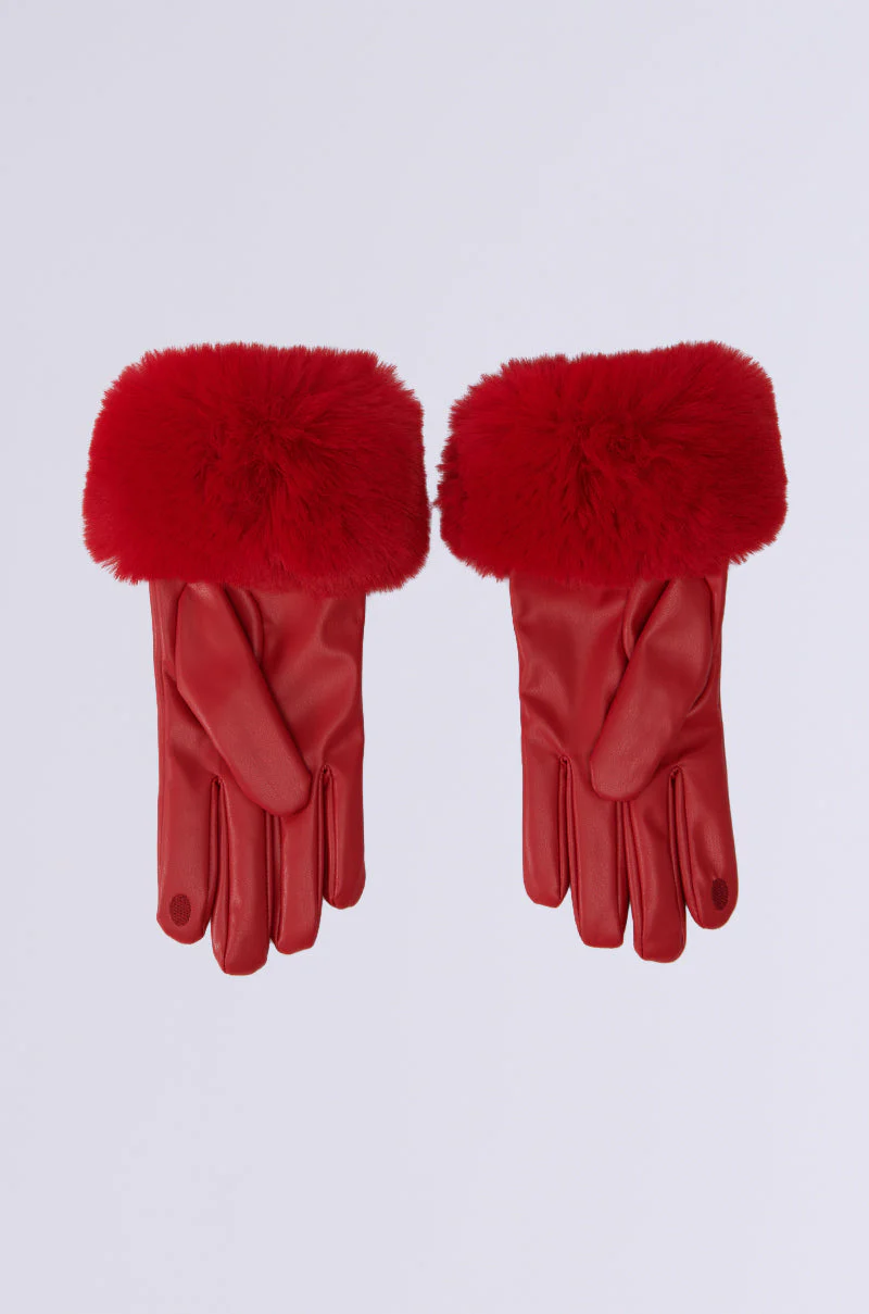 ALL I WANT IS MONEY RED FUR GLOVES - Image 6