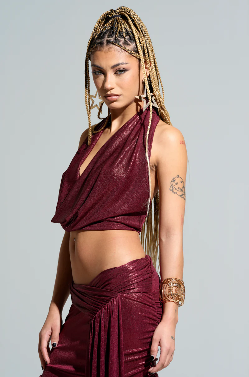 ALL OF THE GLAMOUR SLINKY HALTER NECK TOP - Image 3