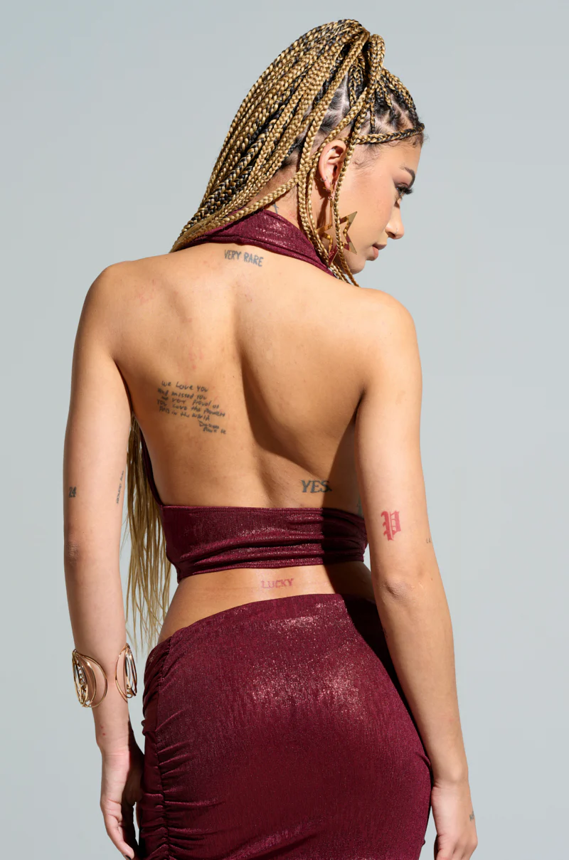 ALL OF THE GLAMOUR SLINKY HALTER NECK TOP - Image 4