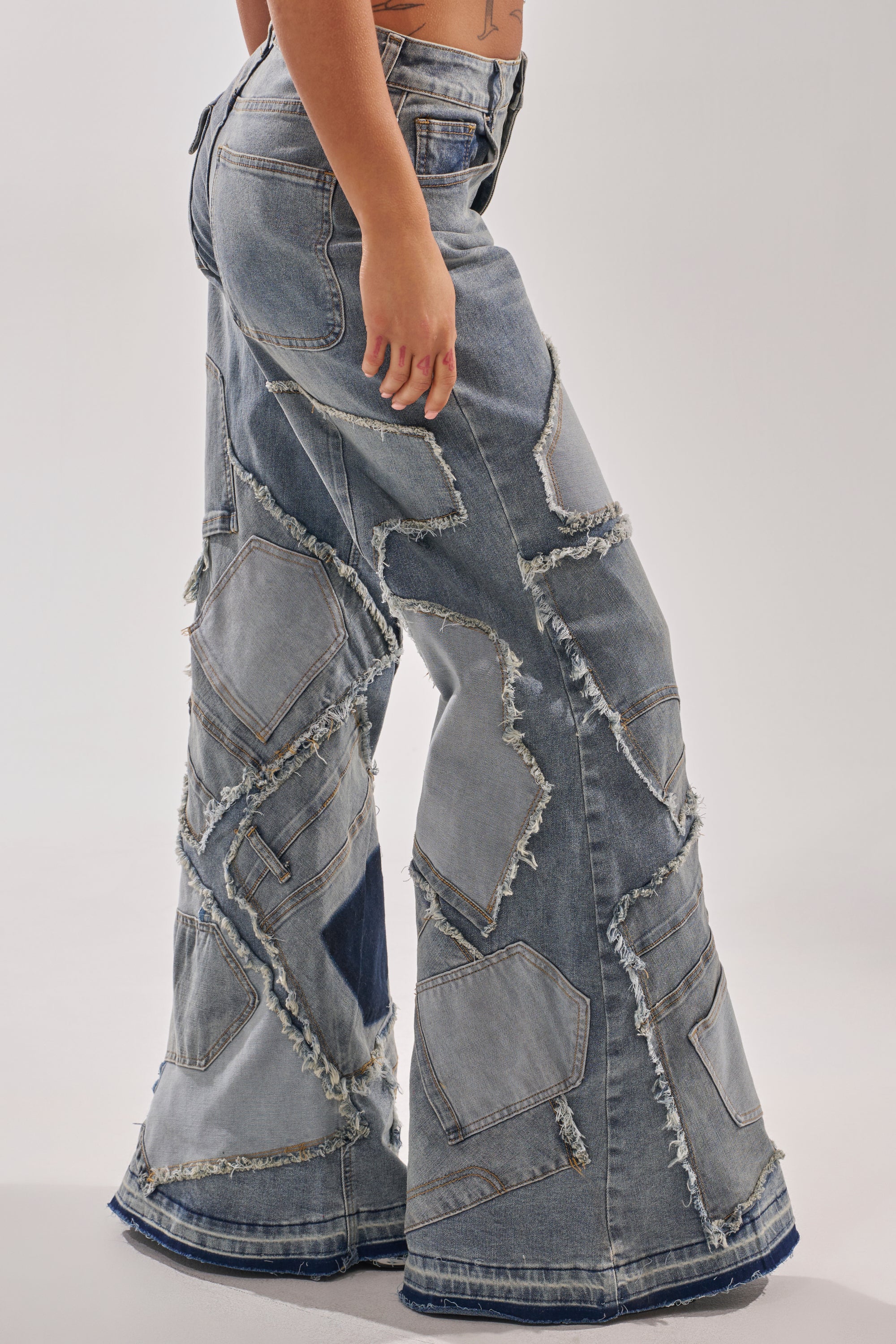 ALL OVER ME DENIM PATCHWORK JEANS - Image 3