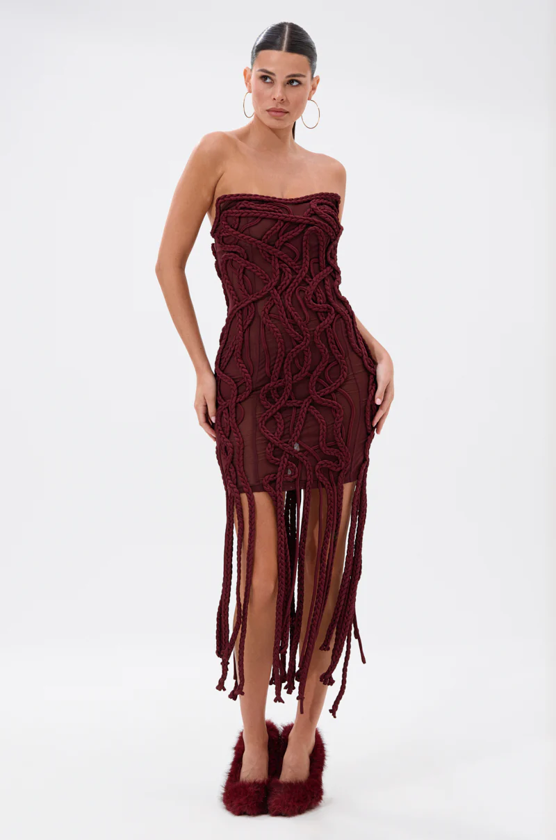 ALL OVER THE PLACE BRAIDED MINI DRESS - Image 3