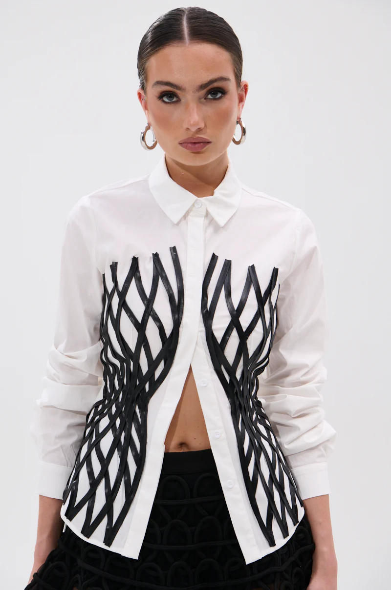 ALL OVER THE PLACE BUTTON DOWN