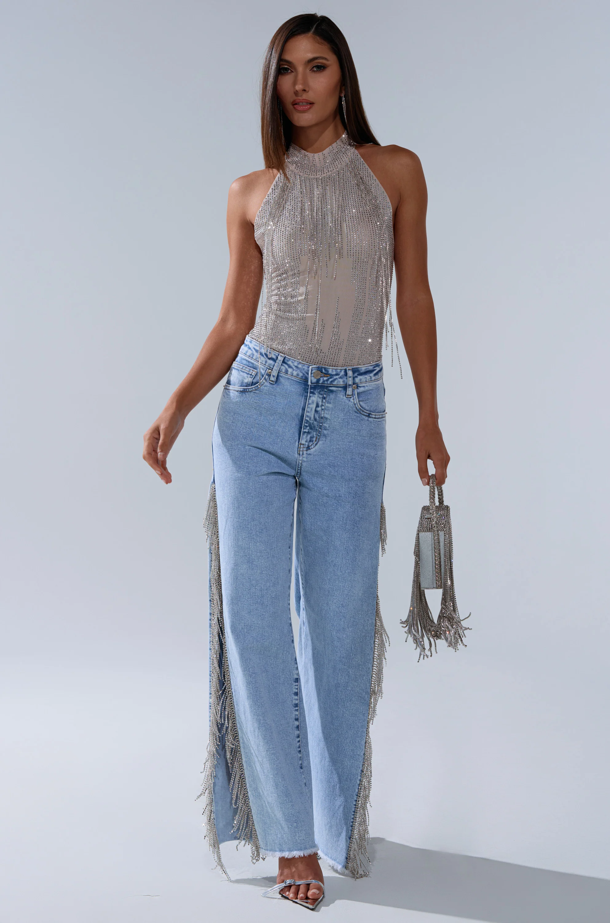 ALL SEASON RHINESTONE MOCK NECK TOP - Image 7
