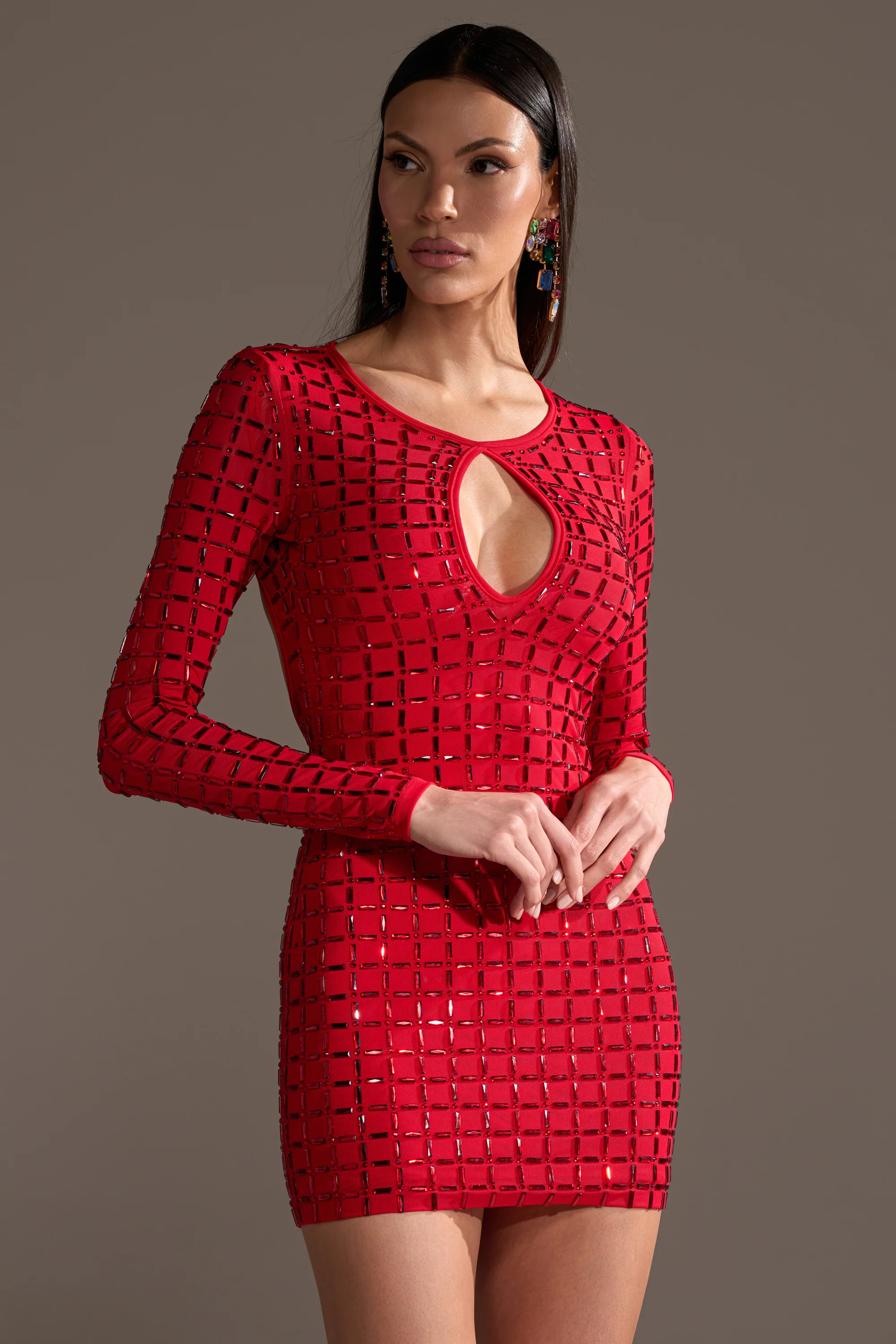 ALL THAT SHINES RHINESTONE MINI DRESS - Image 4