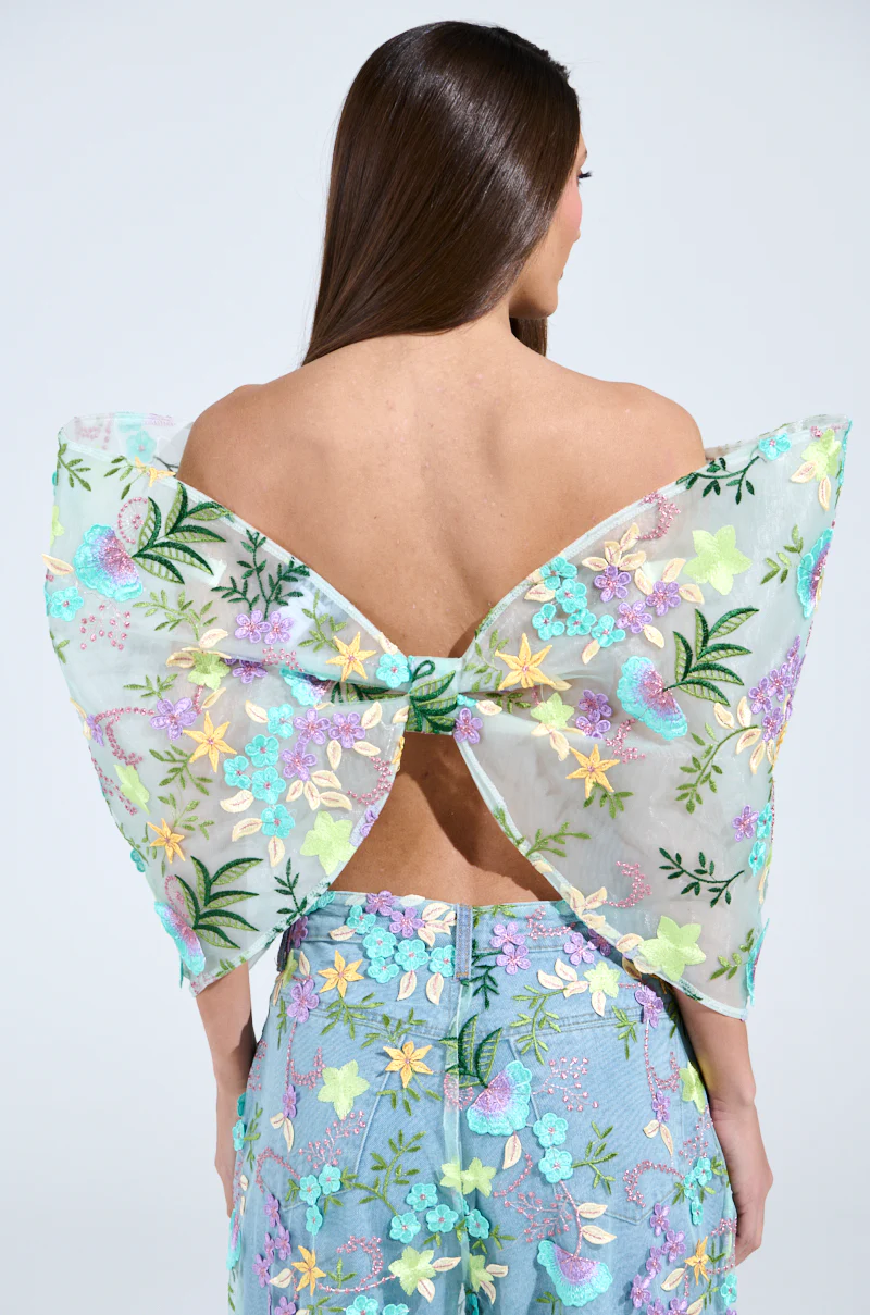 ALL THE RAVE FLORAL BOW TOP - Image 6