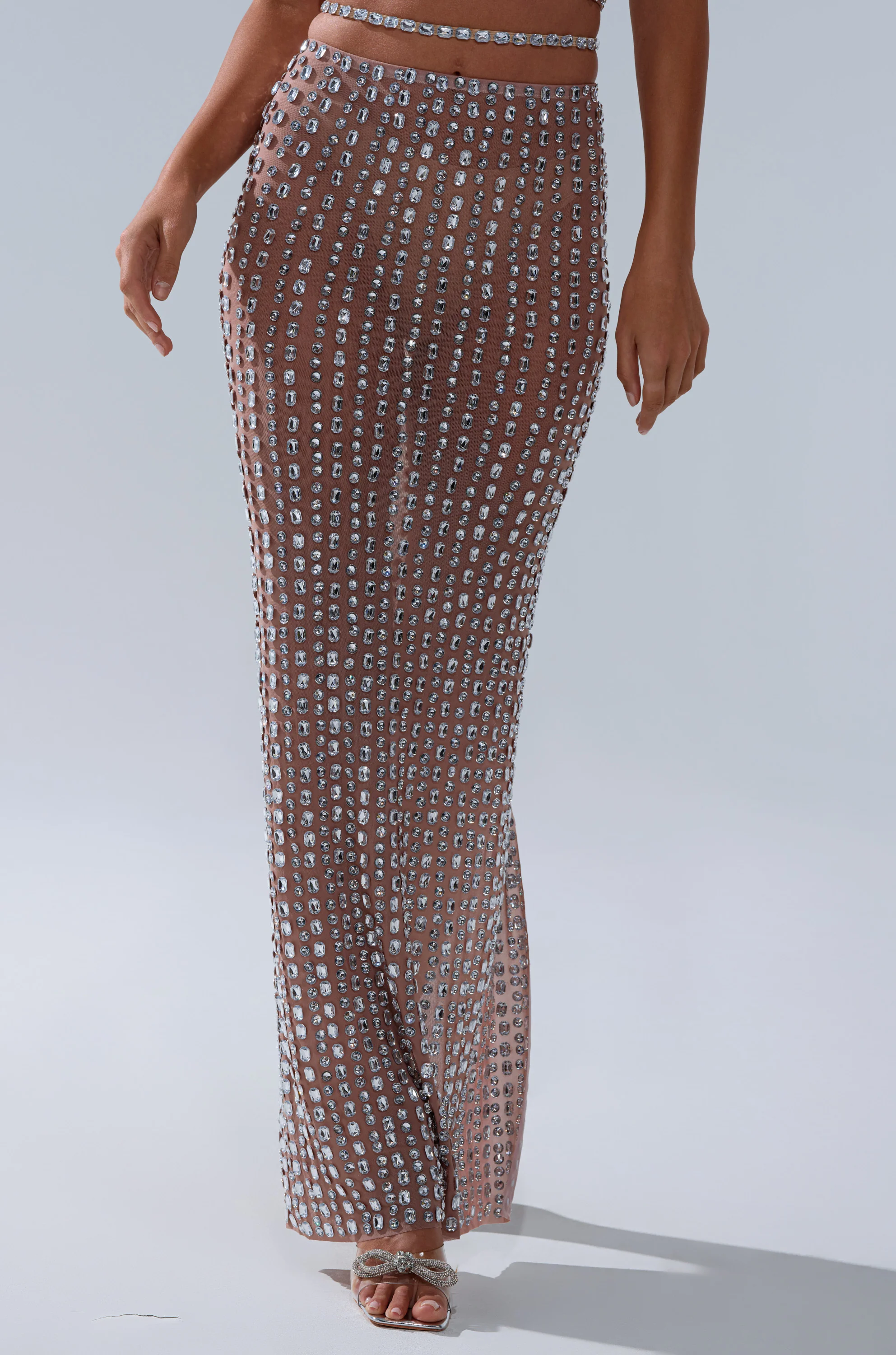 ALL THE SHINE RHINESTONE MAXI SKIRT - Image 3