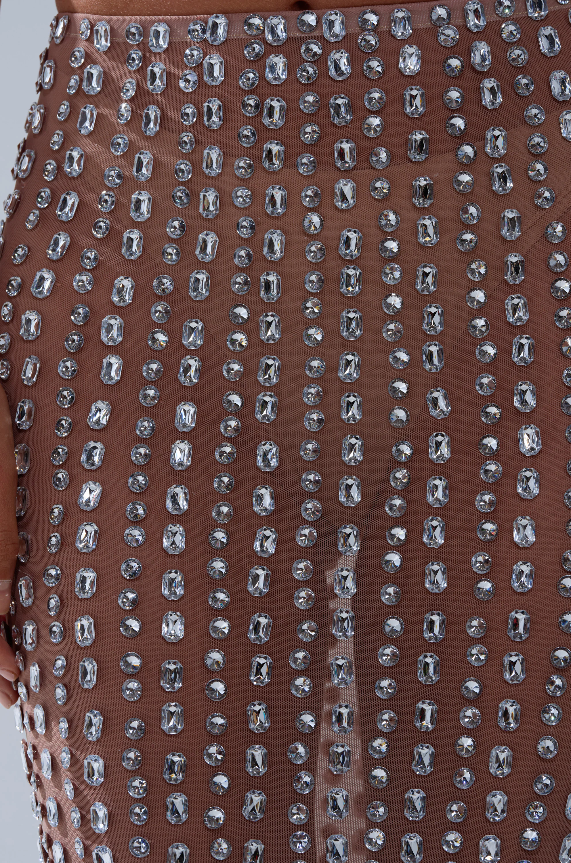 ALL THE SHINE RHINESTONE MAXI SKIRT - Image 9