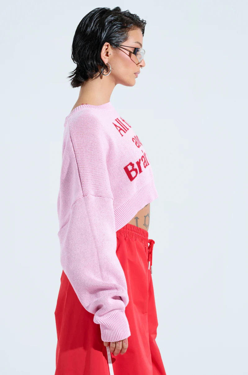 ALL THIS AND BRAINS TOO CROPPED SWEATER - Image 3