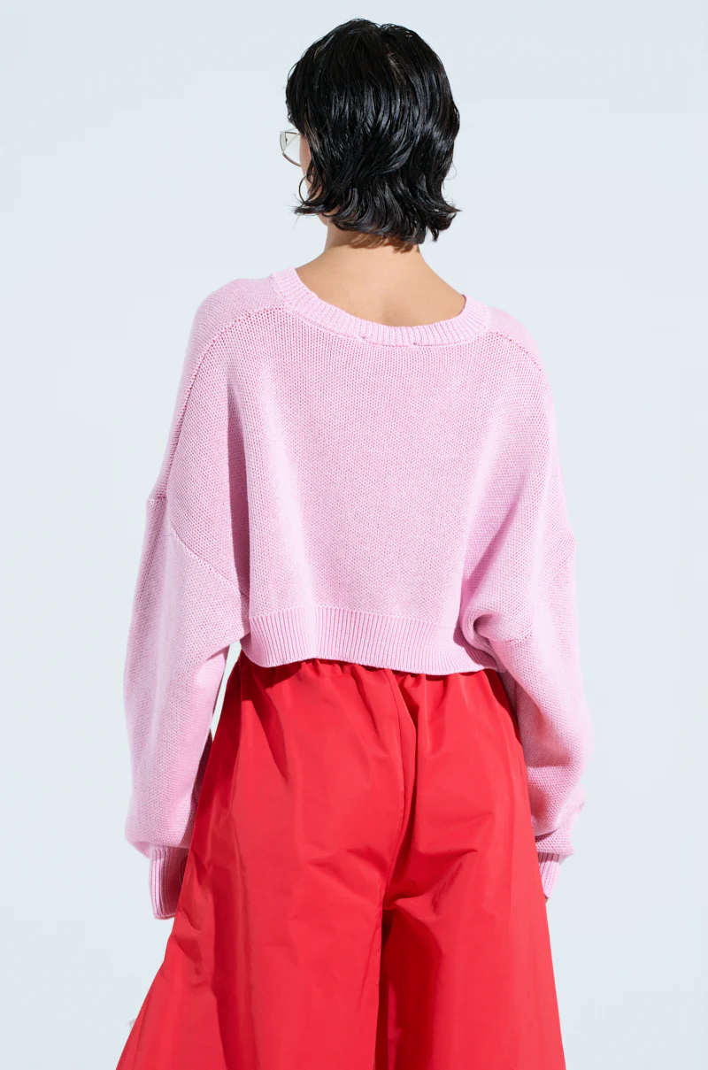 ALL THIS AND BRAINS TOO CROPPED SWEATER - Image 4