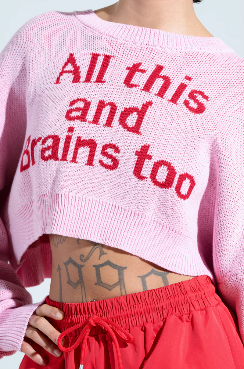 ALL THIS AND BRAINS TOO CROPPED SWEATER - Image 7