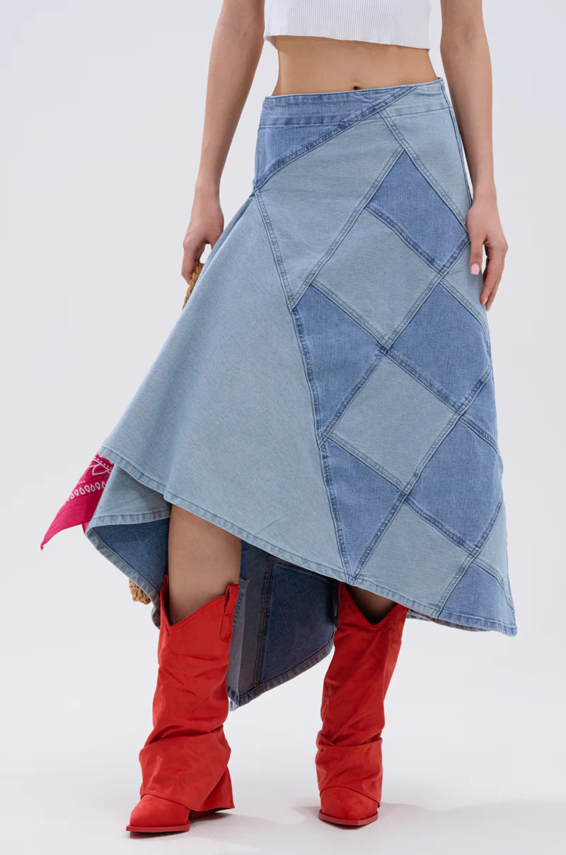 ALL WE NEED IS LOVE DENIM MIDI SKIRT - Image 2
