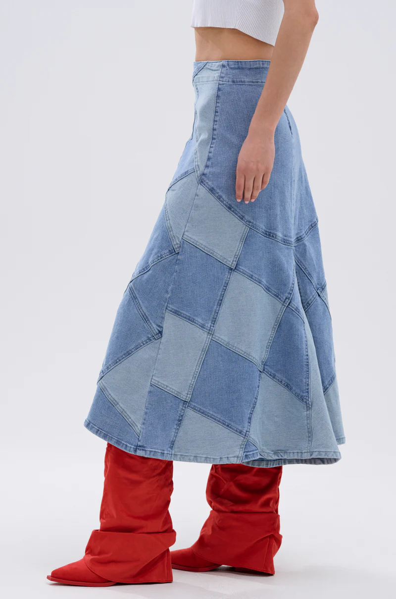 ALL WE NEED IS LOVE DENIM MIDI SKIRT - Image 3