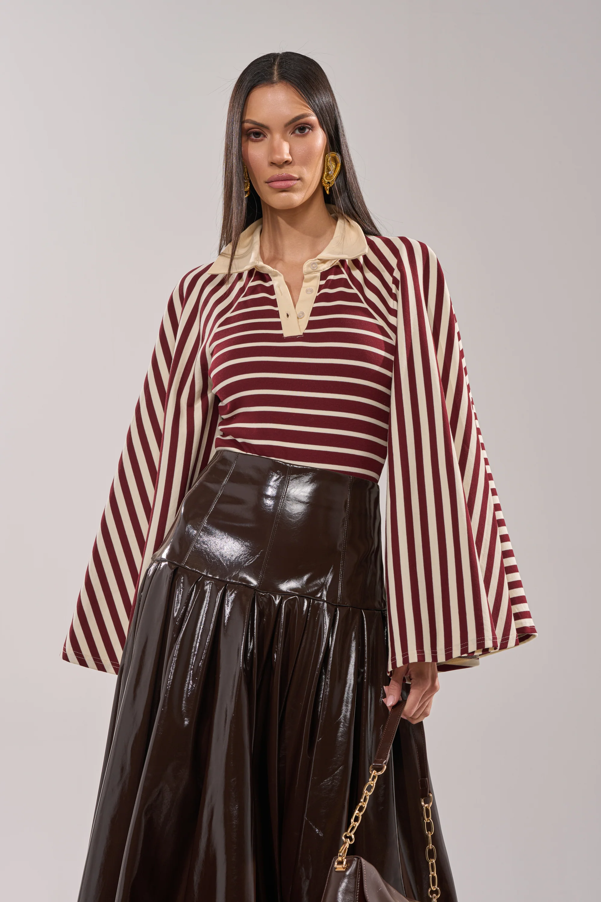 ALMA STRIPE COLLARED BODYSUIT - Image 3