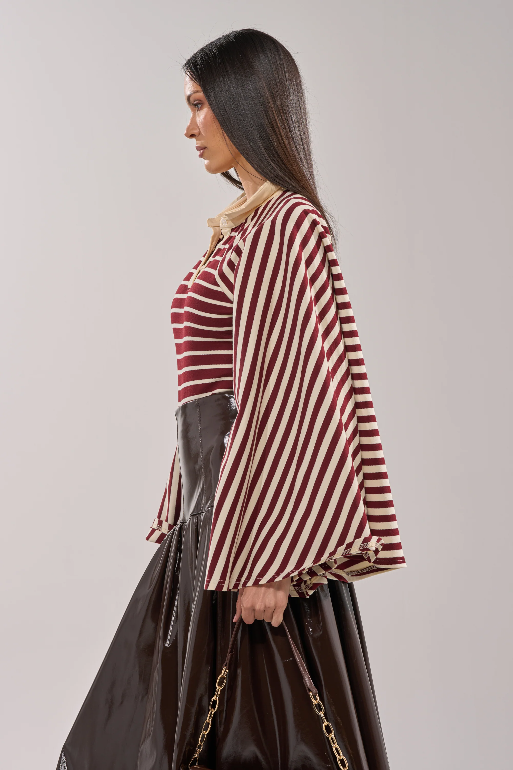 ALMA STRIPE COLLARED BODYSUIT - Image 4