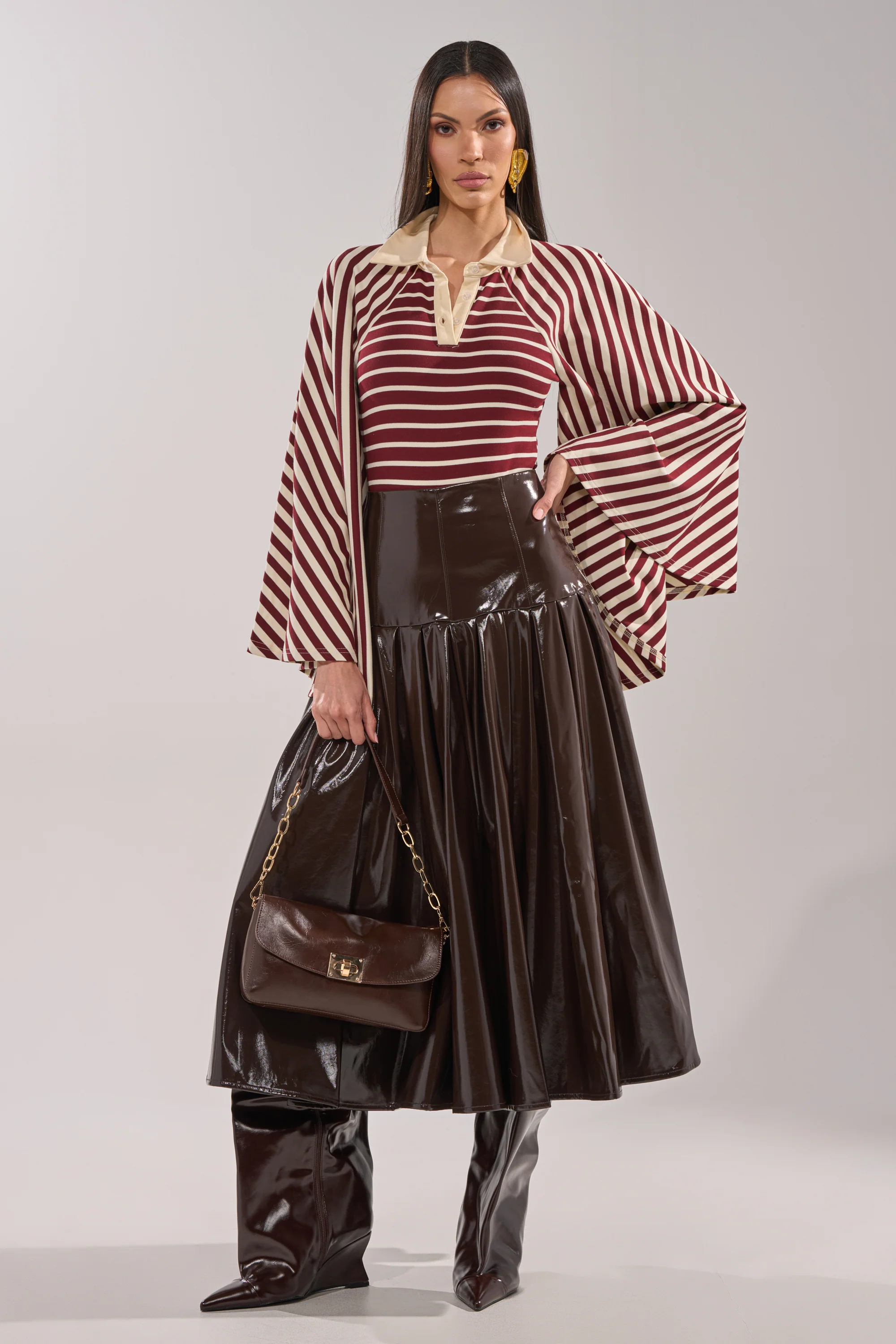 ALMA STRIPE COLLARED BODYSUIT - Image 6