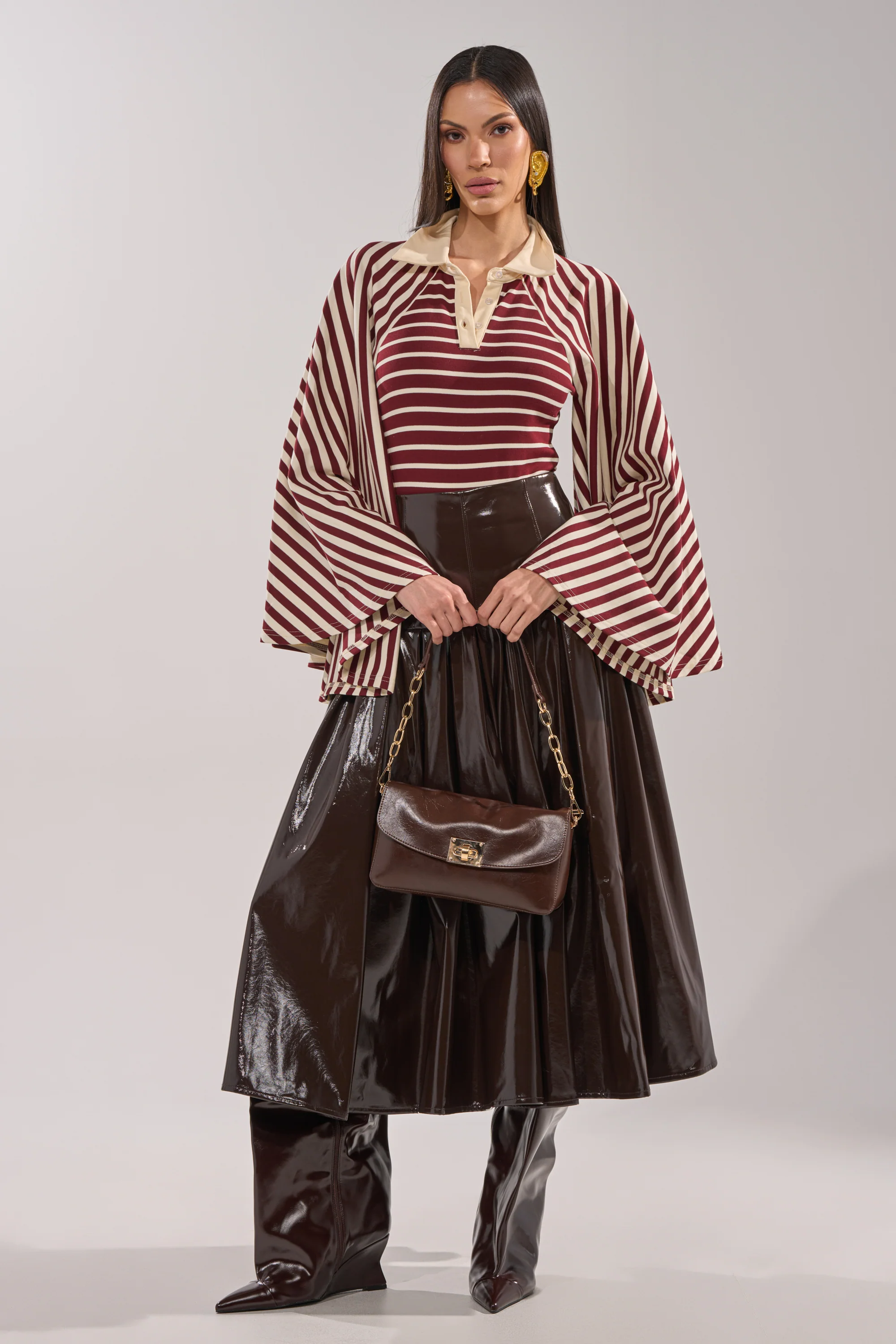 ALMA STRIPE COLLARED BODYSUIT - Image 7