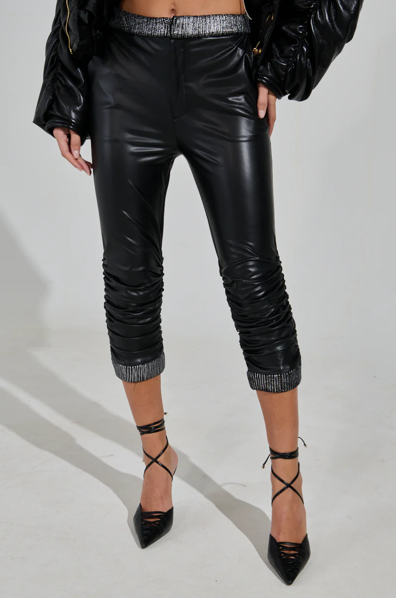 ALWAYS BEST DRESSED CAPRI IN BLACK PU - Image 2