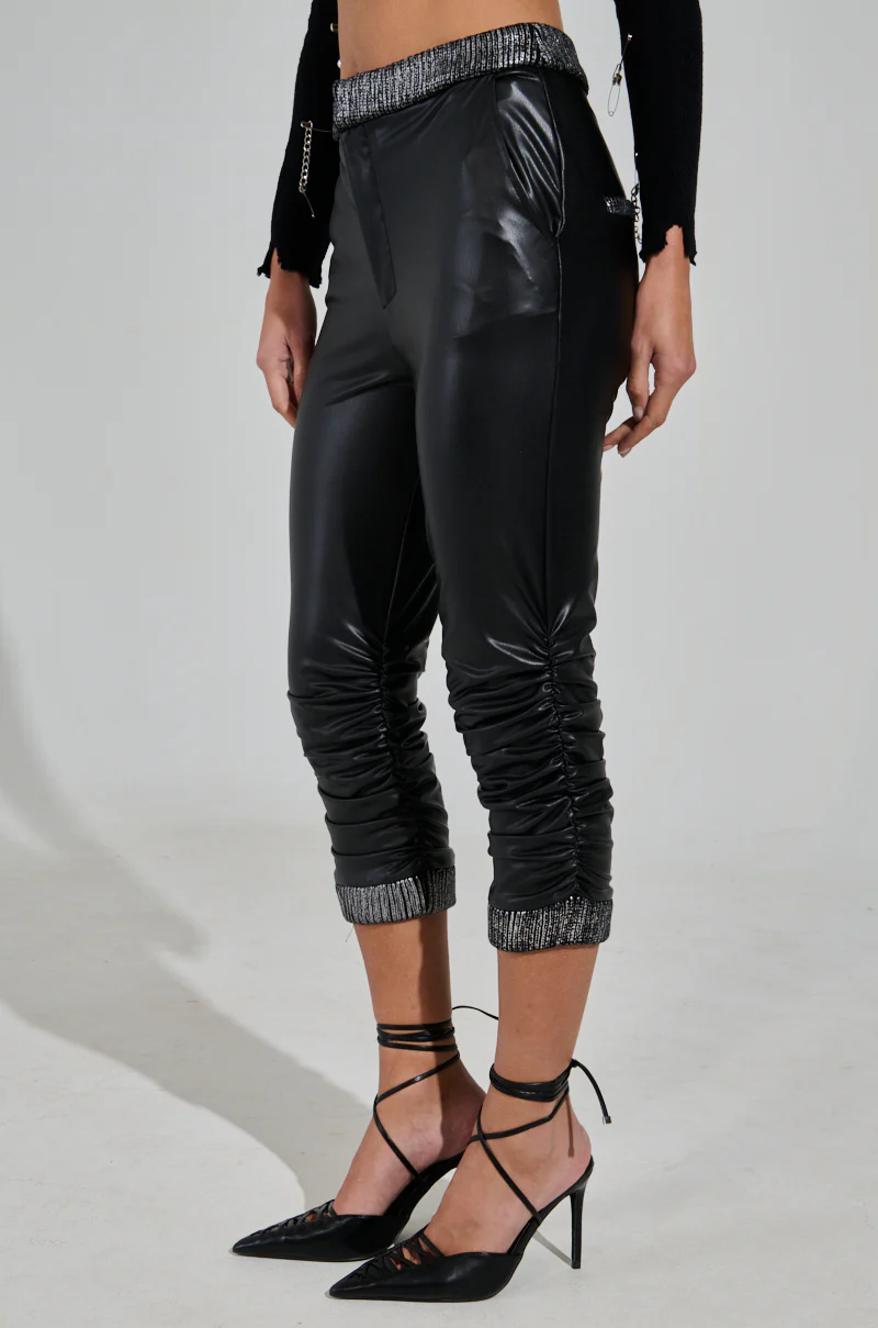 ALWAYS BEST DRESSED CAPRI IN BLACK PU - Image 3