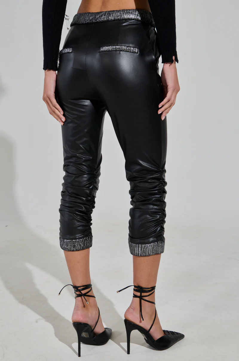 ALWAYS BEST DRESSED CAPRI IN BLACK PU - Image 4