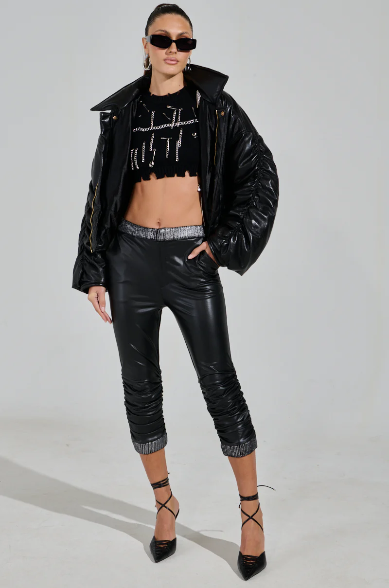 ALWAYS BEST DRESSED CAPRI IN BLACK PU - Image 5