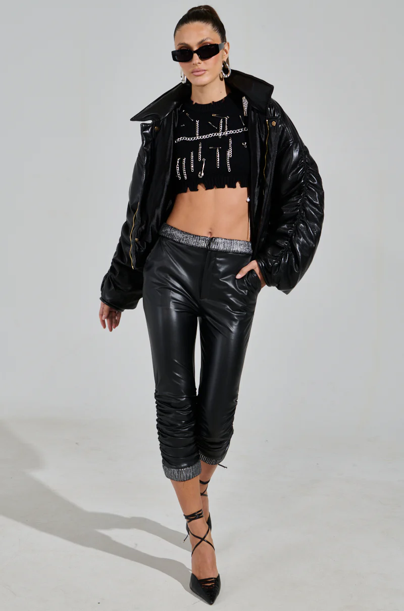 ALWAYS BEST DRESSED CAPRI IN BLACK PU - Image 7