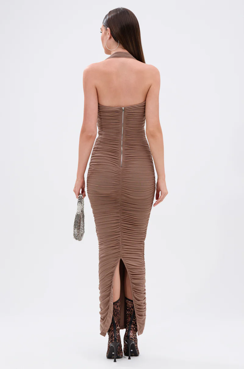 ALWAYS ON THE MOVE RUCHED MAXI DRESS - Image 5