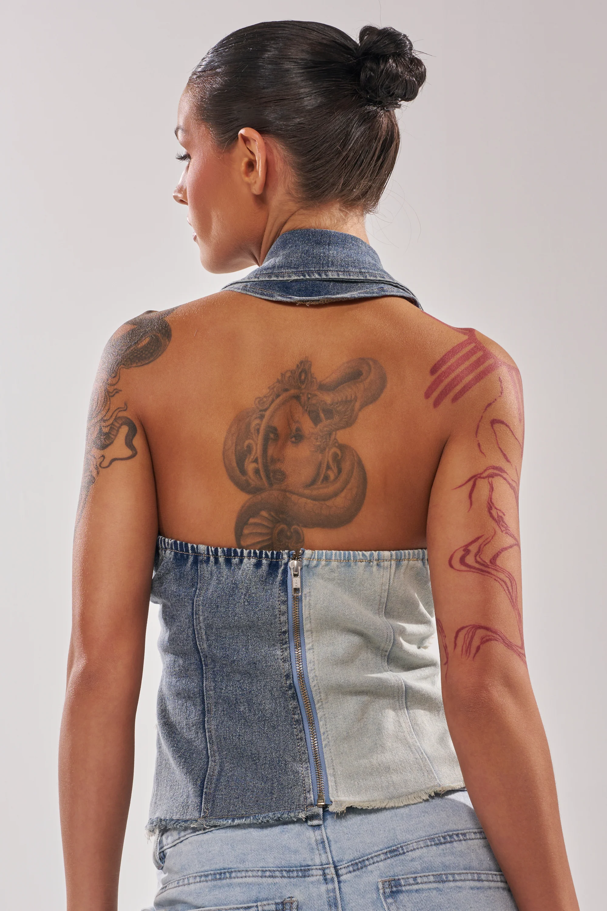 ALWAYS RIGHT DENIM ABSTRACT BLOUSE - Image 4