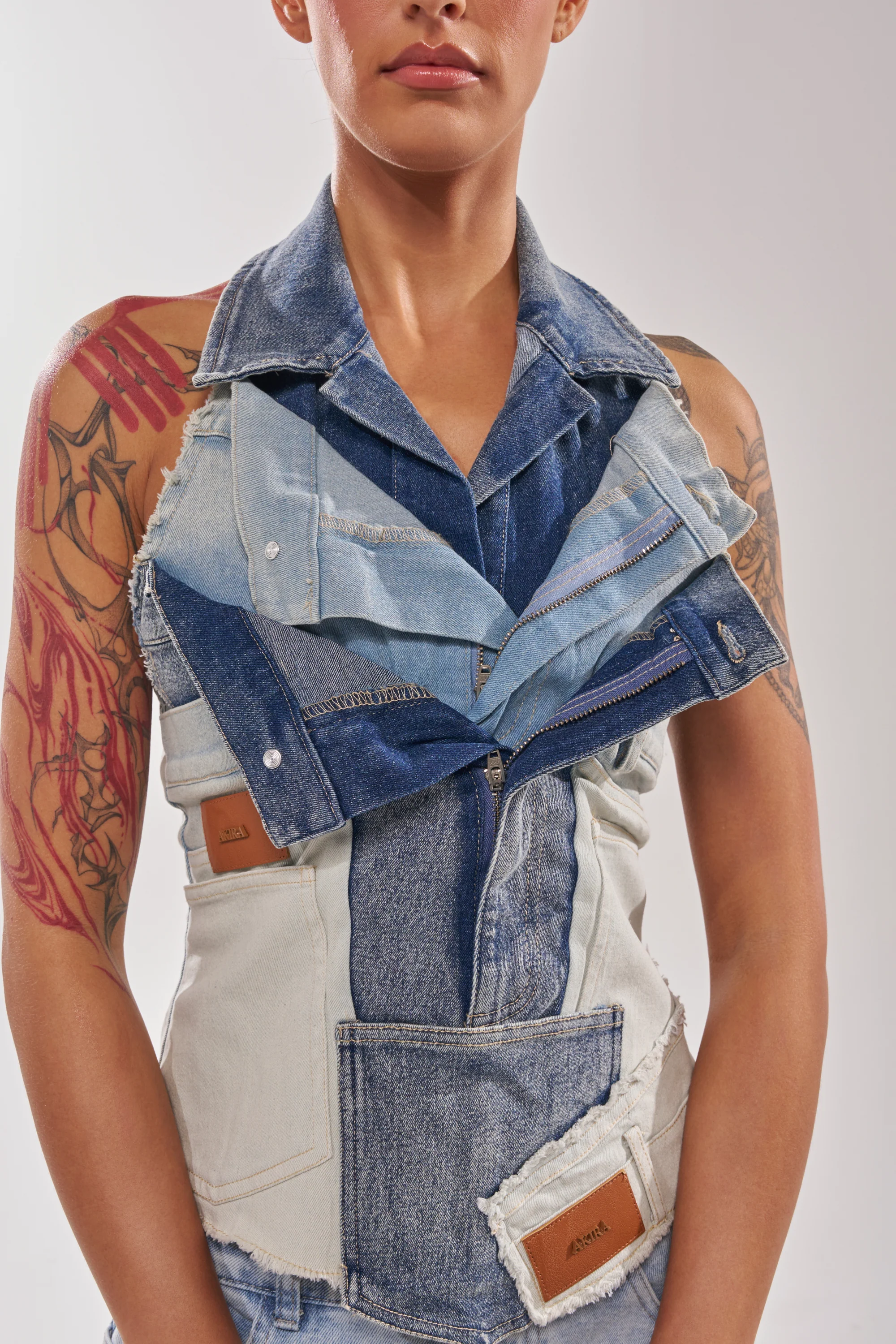 ALWAYS RIGHT DENIM ABSTRACT BLOUSE - Image 8