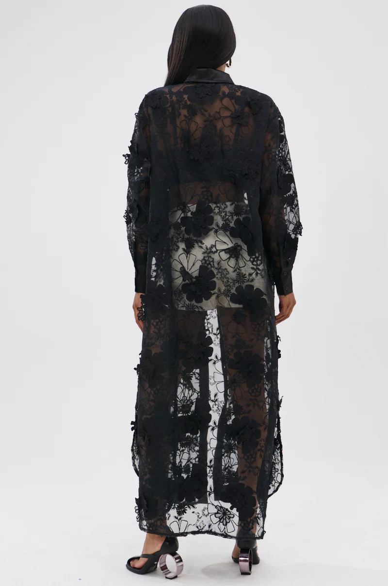 AMARIA LONG LACE BUTTON UP SHIRT - Image 4