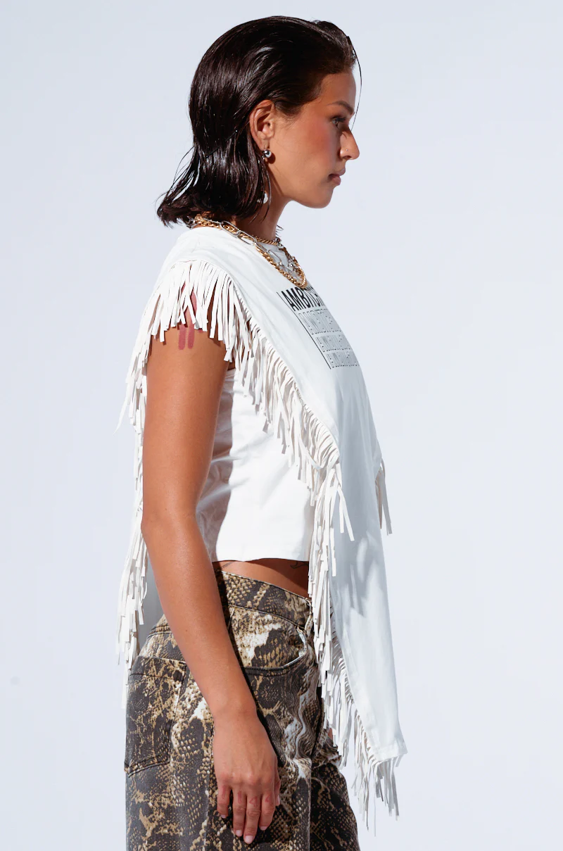 AMBITCHOUS FRINGE DETAIL T-SHIRT - Image 3