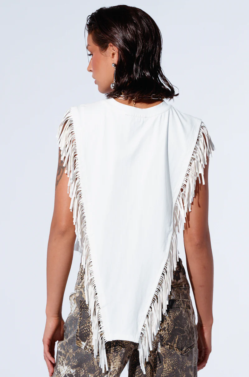 AMBITCHOUS FRINGE DETAIL T-SHIRT - Image 4