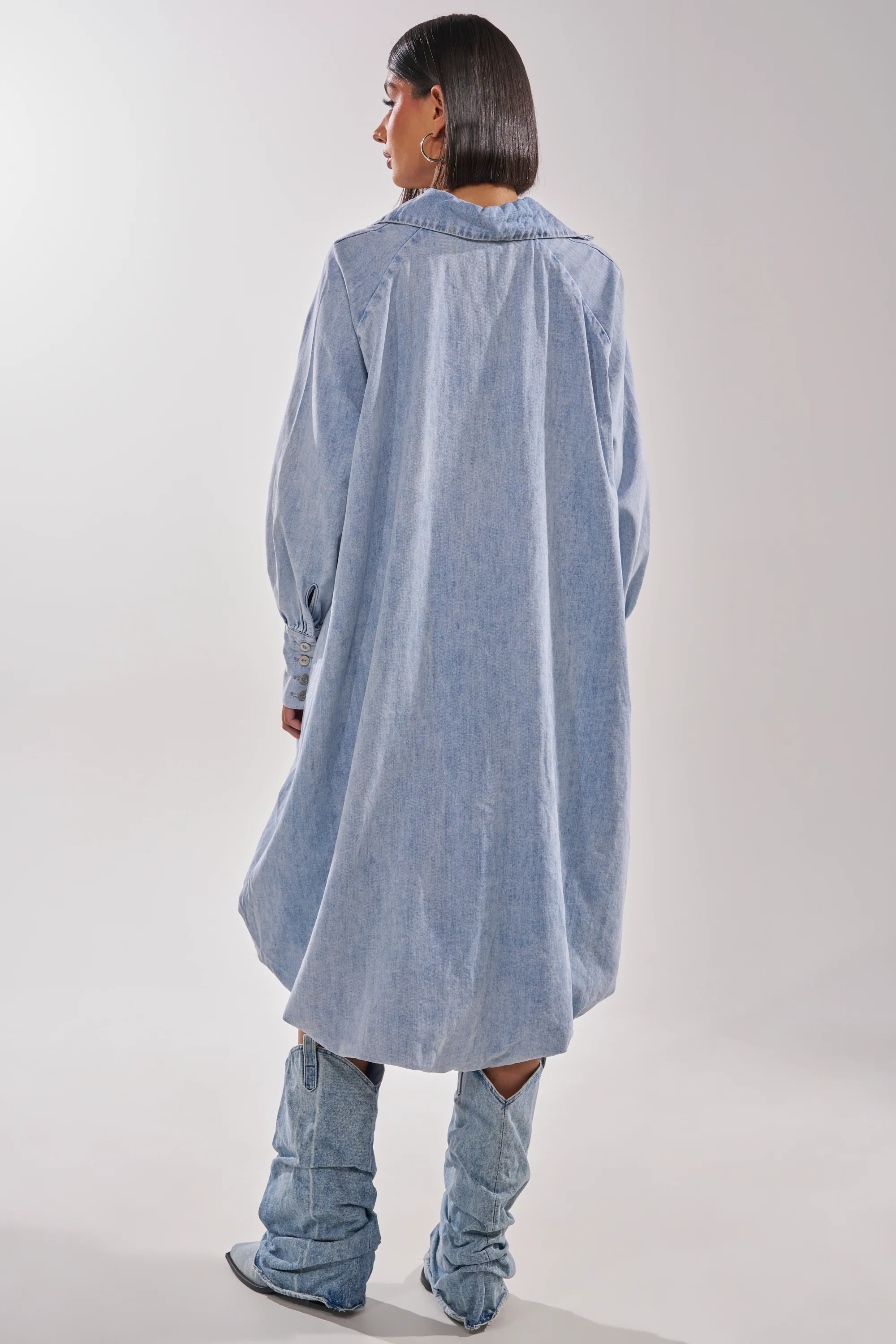 AMELIA DENIM HIGH-LOW DRESS - Image 8