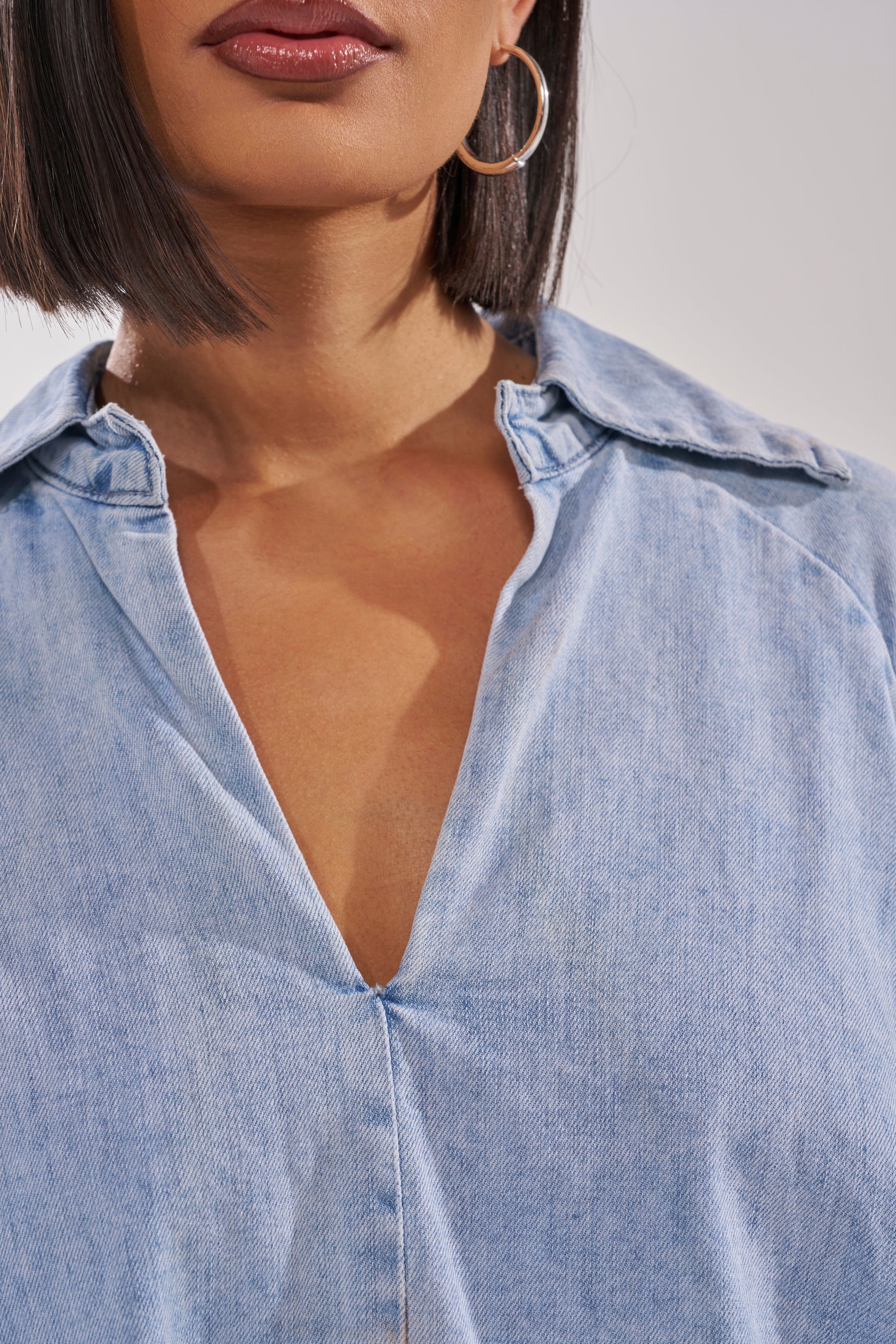 AMELIA DENIM HIGH-LOW DRESS - Image 9