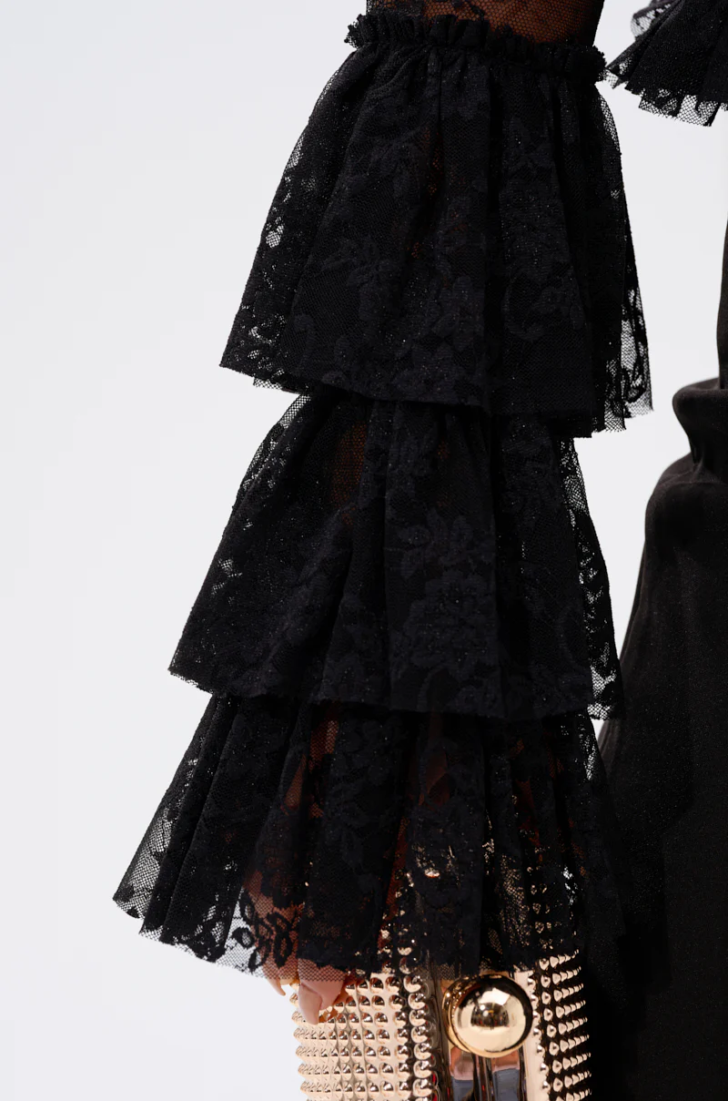 AN ELEGANT AFFAIR RUFFLE LACE BLOUSE IN BLACK - Image 7