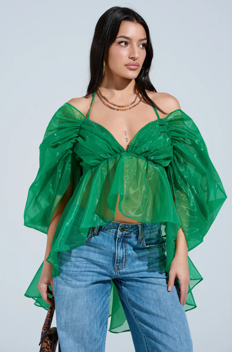 AN ELEGANT EVENING ORGANZA BLOUSE - Image 2