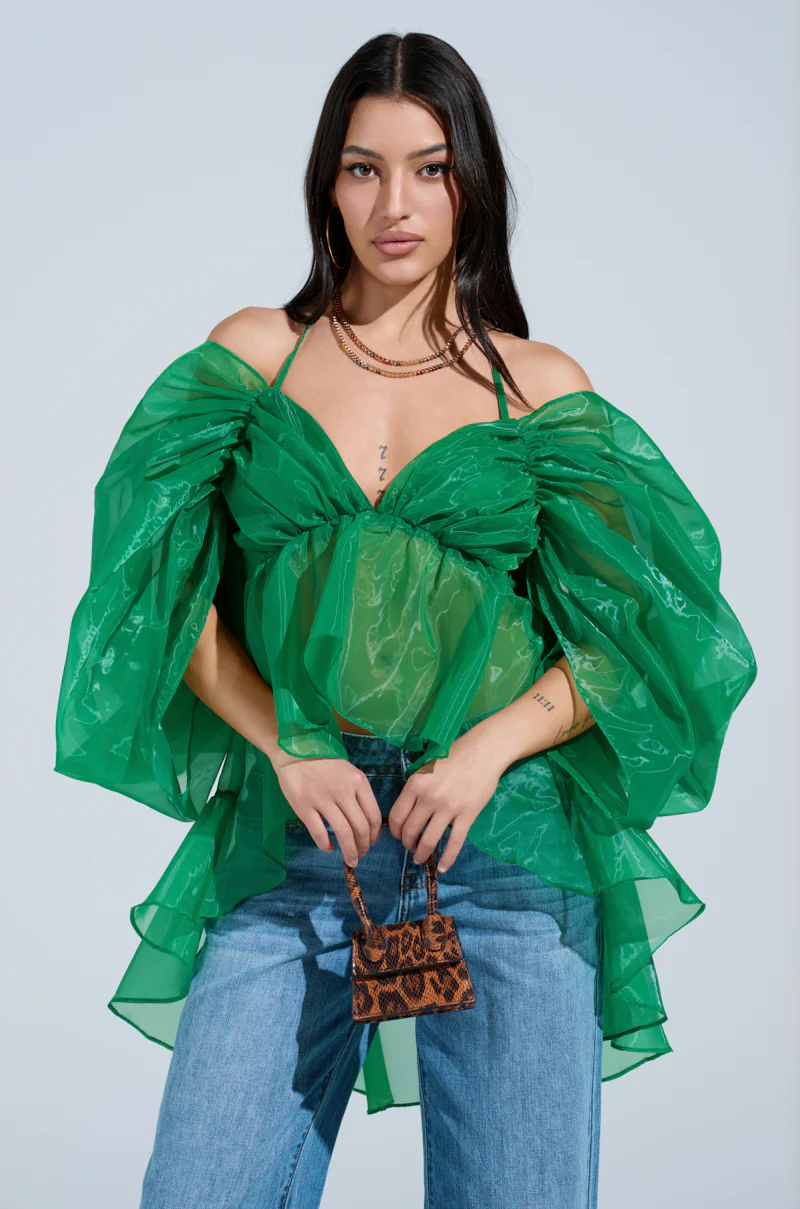AN ELEGANT EVENING ORGANZA BLOUSE - Image 3