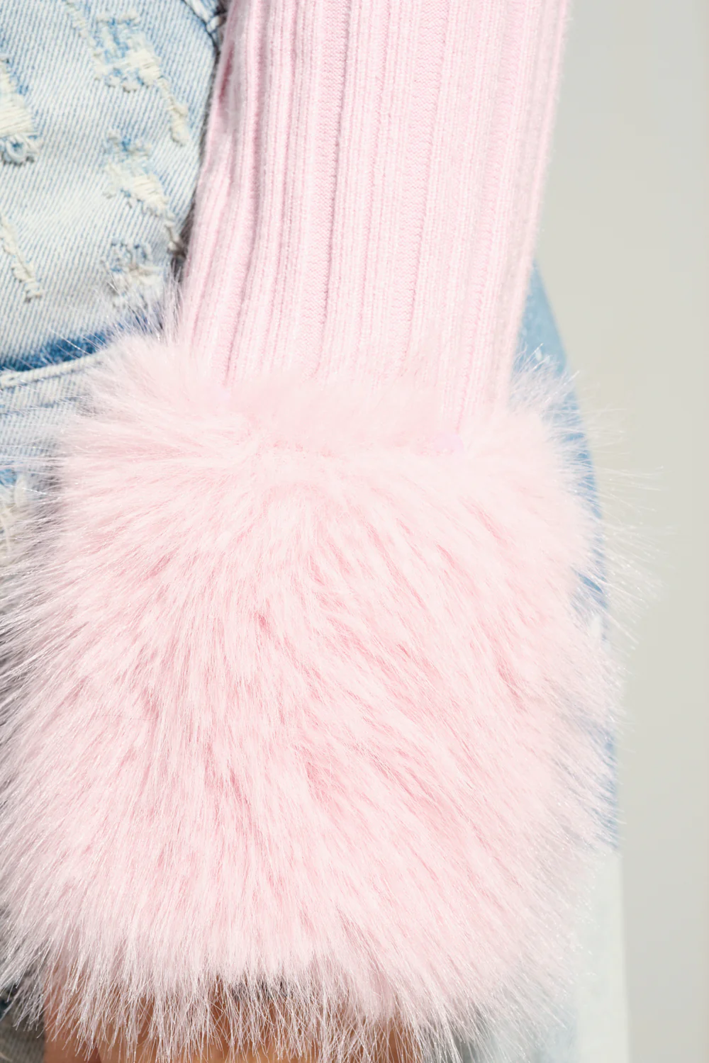 ANGEL EYES FUR TRIM CARDIGAN IN PINK - Image 11