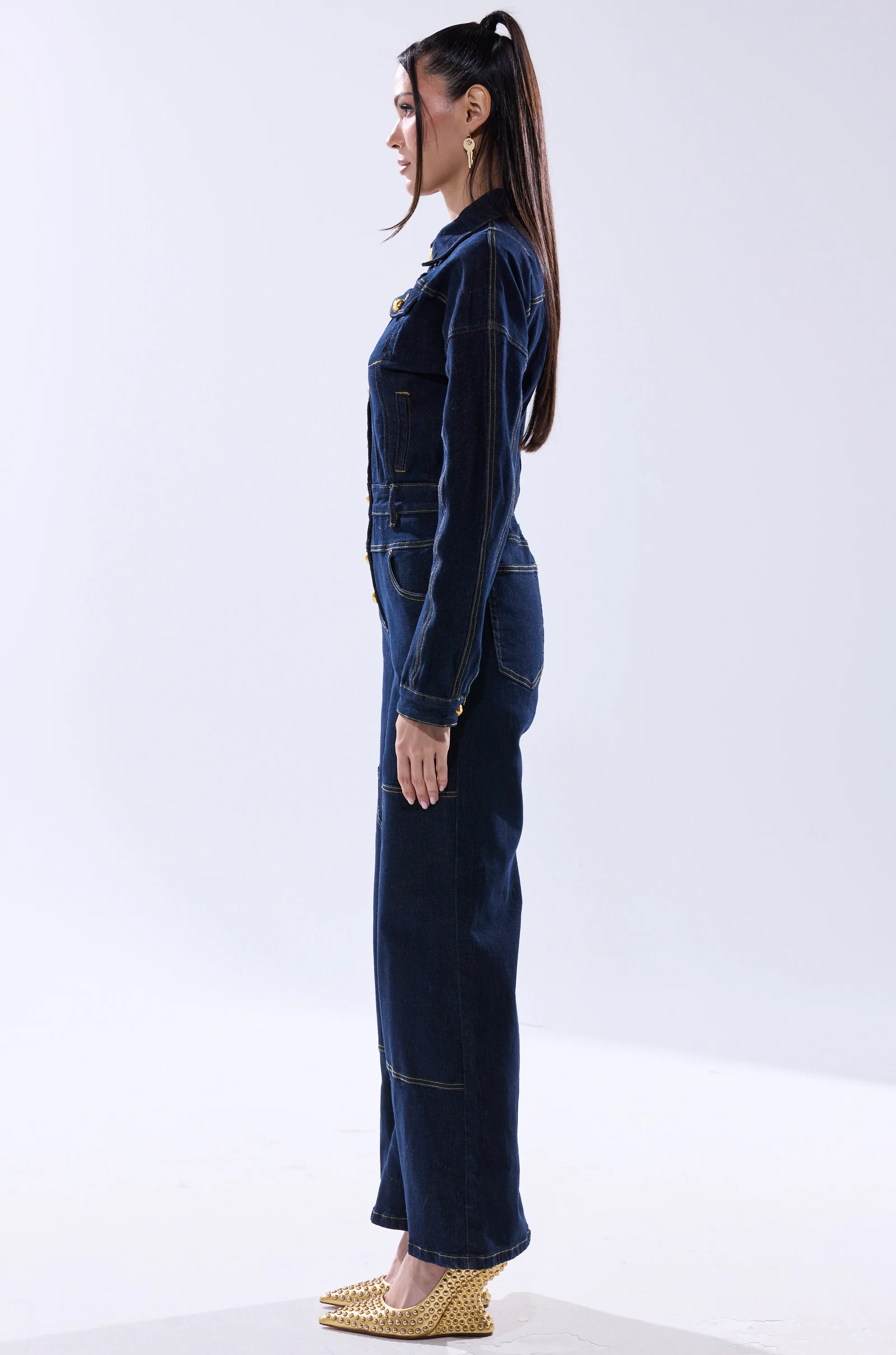 ANGELA CARGO DENIM JUMPSUIT - Image 6