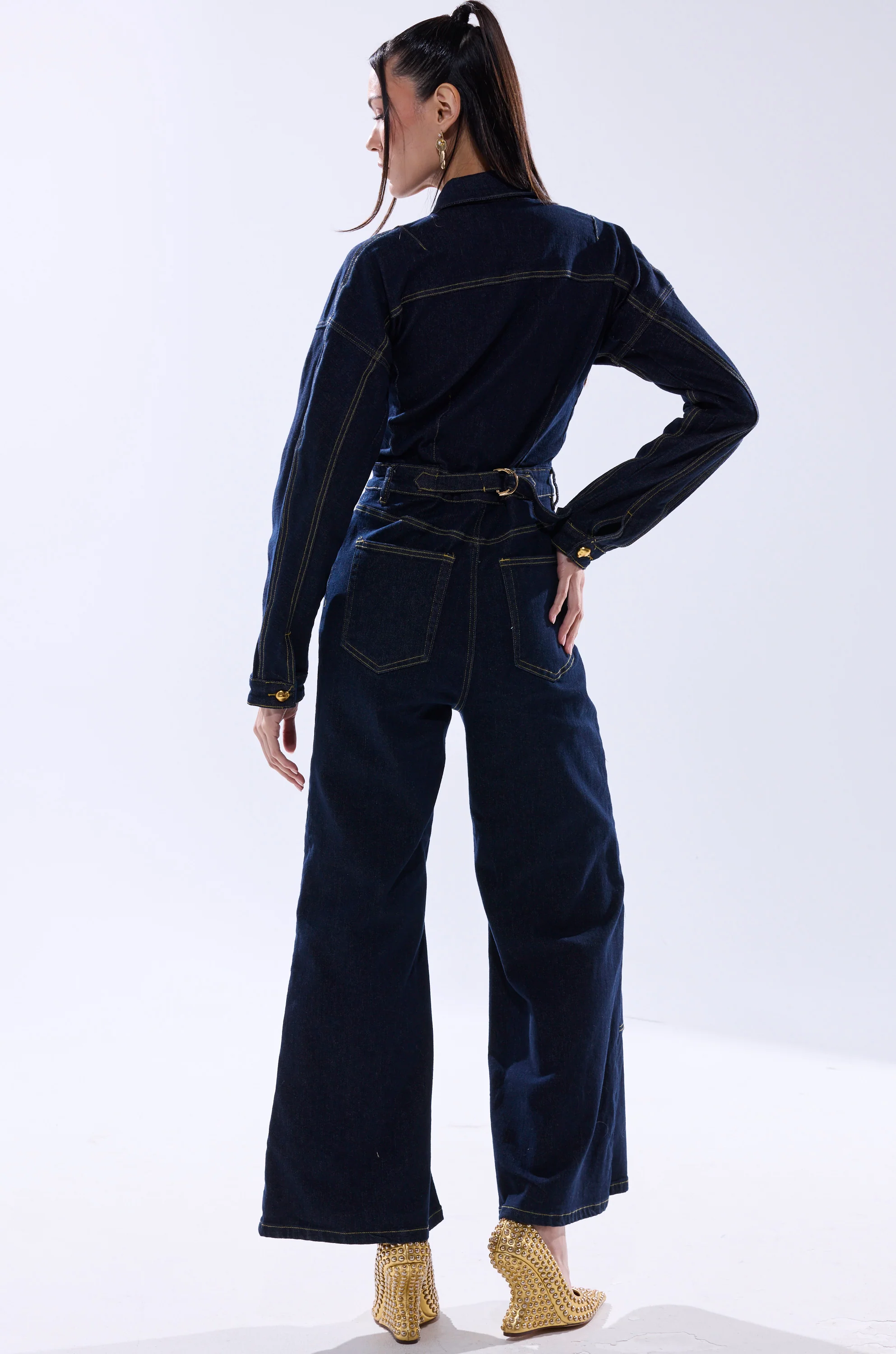 ANGELA CARGO DENIM JUMPSUIT - Image 7