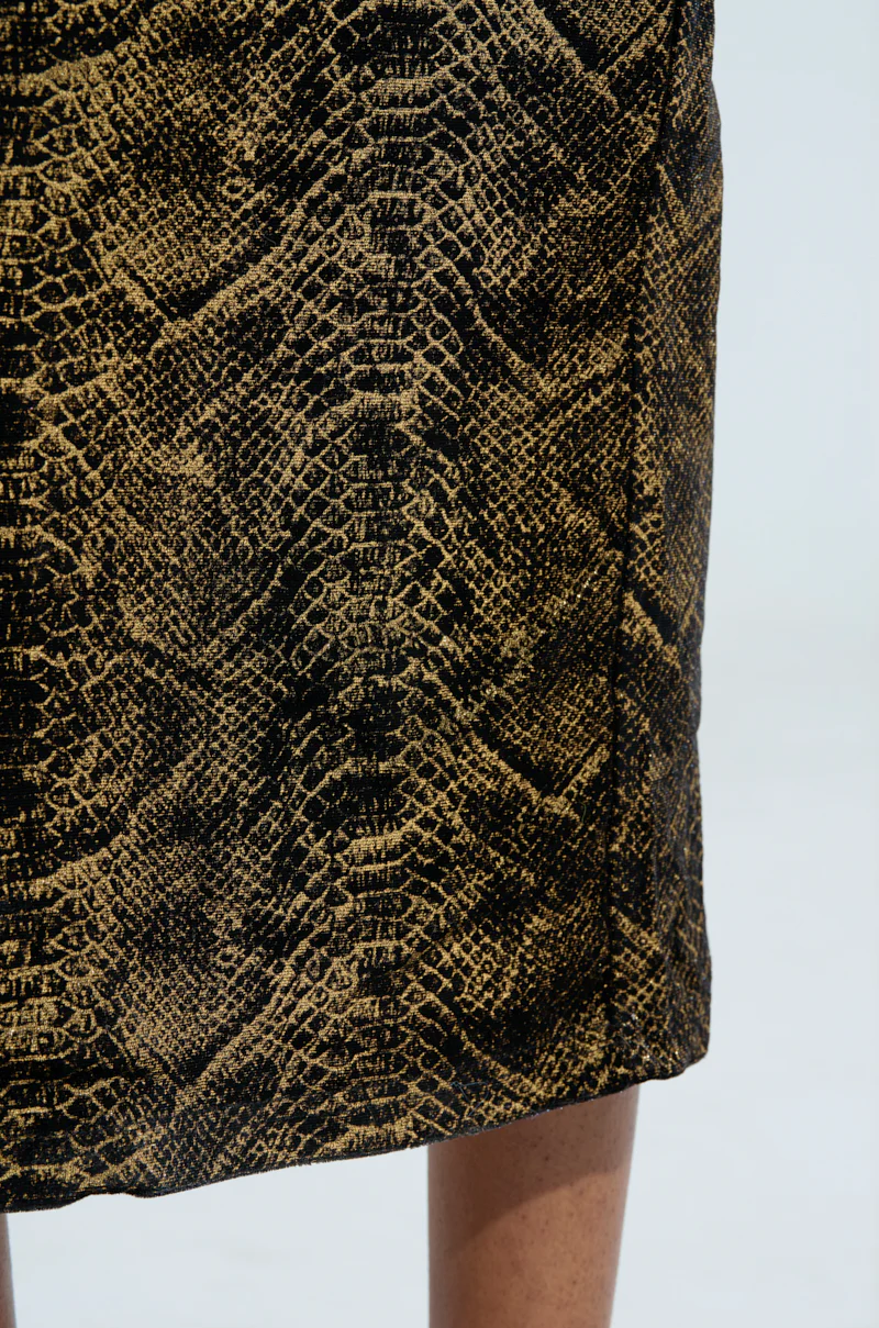 ANGELA SNAKEPRINT VELVET MIDI DRESS - Image 6