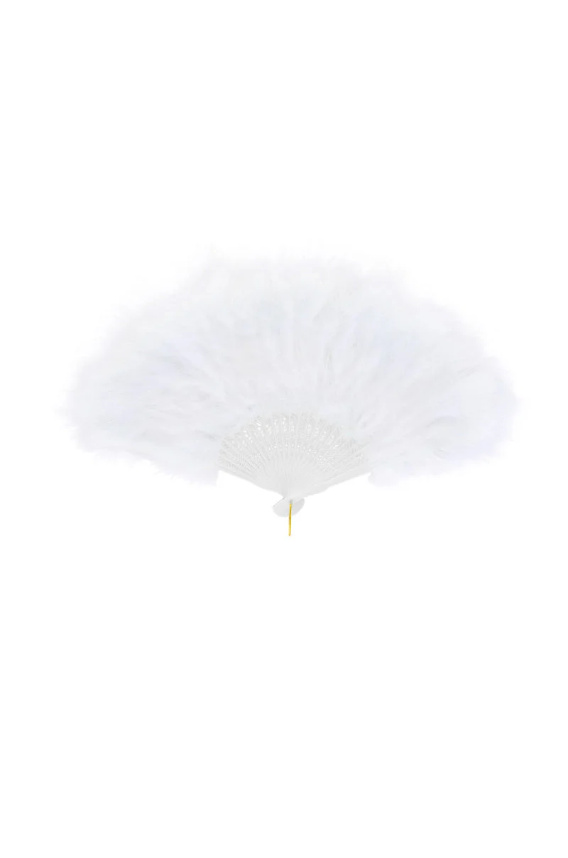 ANGELIC WHITE FEATHER FAN - Image 3