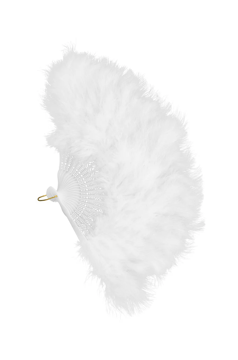 ANGELIC WHITE FEATHER FAN - Image 6