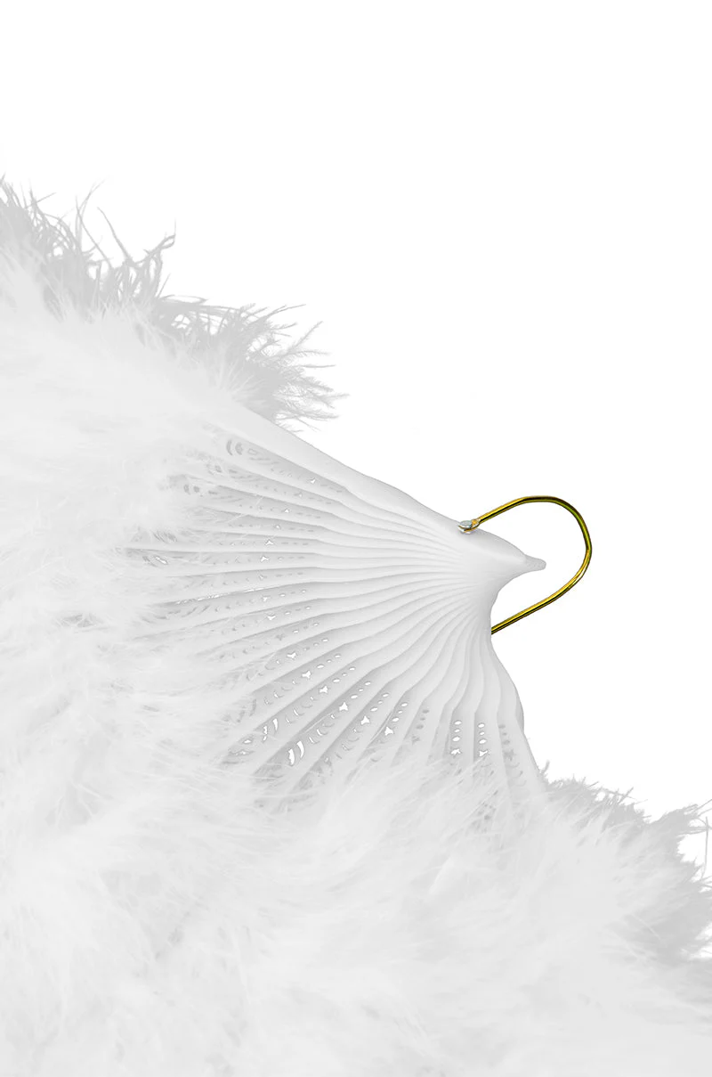 ANGELIC WHITE FEATHER FAN - Image 7