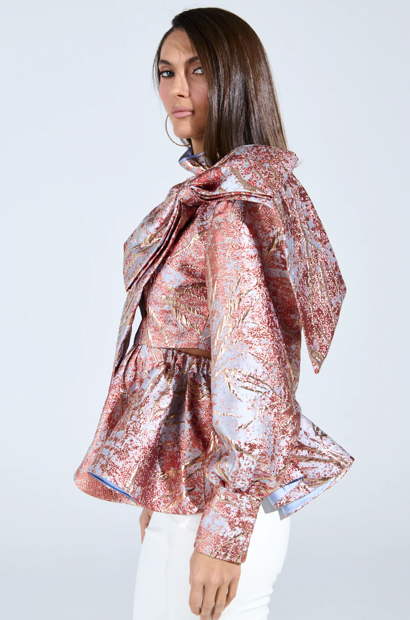 ANTIQUE BROCADE BOW TOP - Image 4